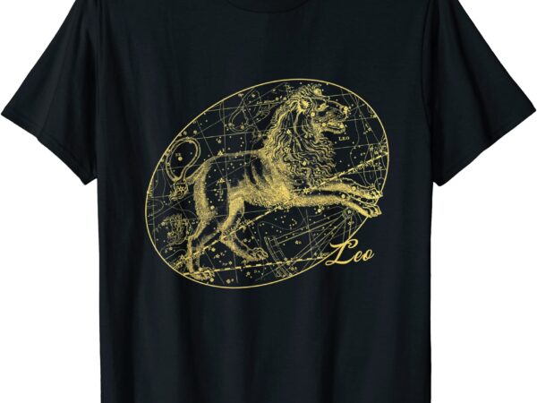 Leo constellation astronomy astrology zodiac lion t shirt men