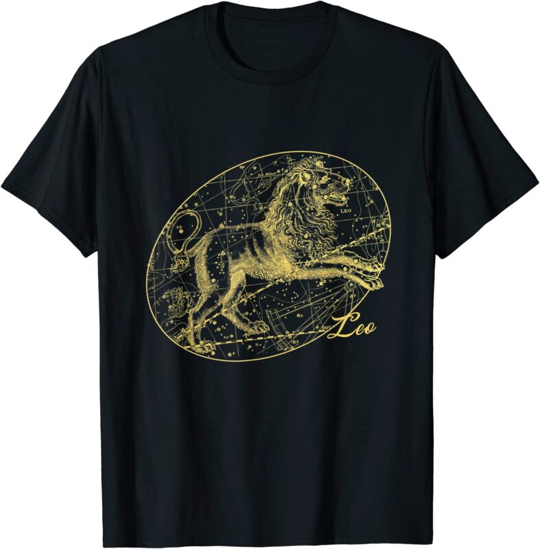 leo constellation astronomy astrology zodiac lion t shirt men