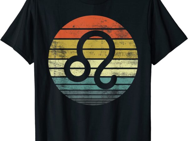 Leo gifts funny retro sunset zodiac sign birthday t shirt men