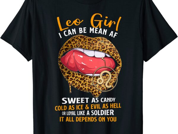 Leo girl zodiac sign sweet as candy leopard lip t shirt men