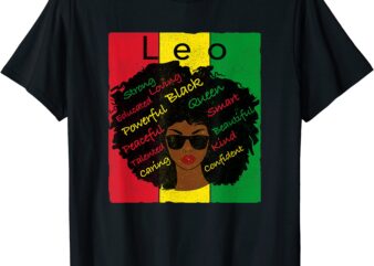 leo pride black woman afro horoscope zodiac tshirt men