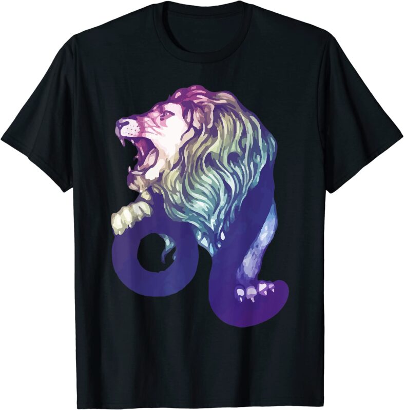 leo watercolor zodiac t shirt men