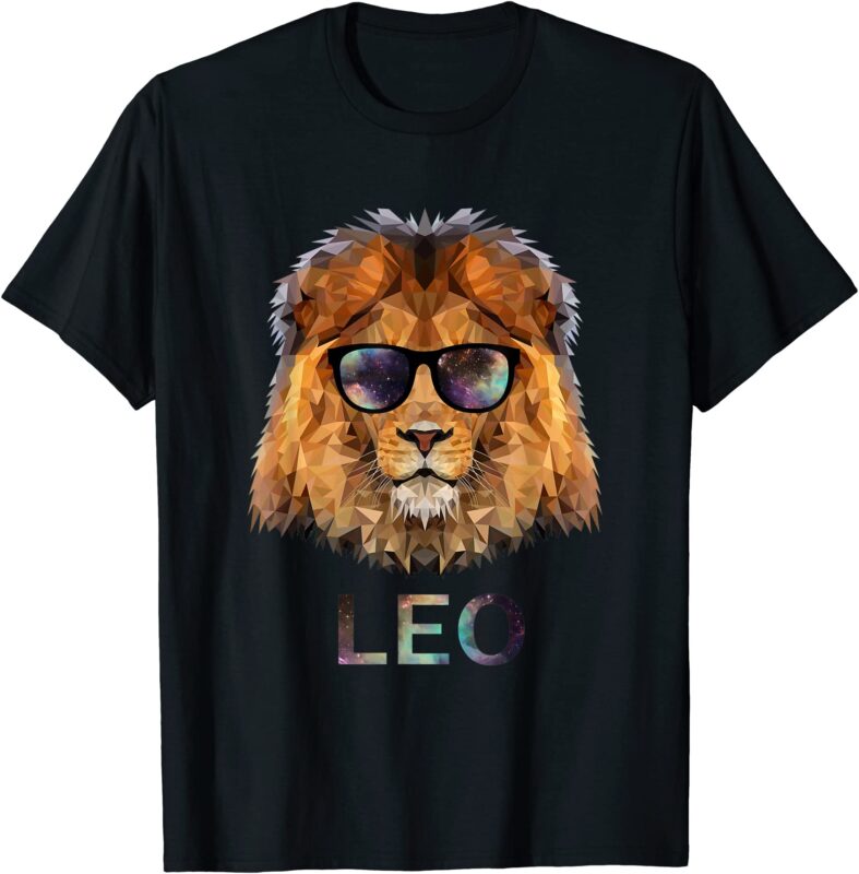 leo zodiac lion with cool sunglasses birthday t shirt men