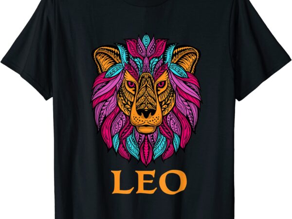 Leo zodiac sign birthday horoscope astrology t shirt men