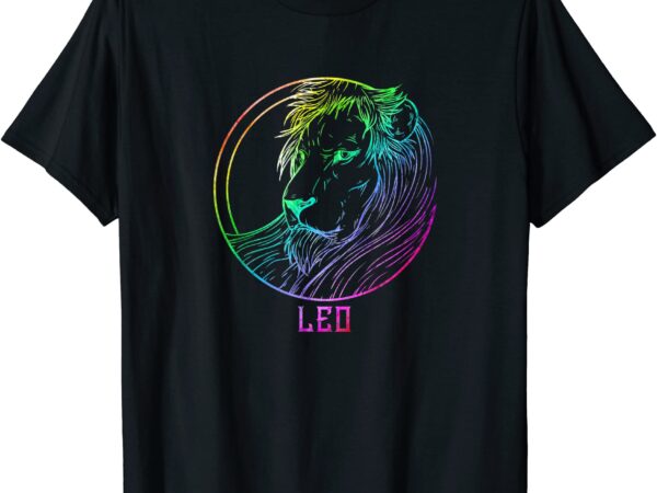 Leo zodiac sign distressed july august birthday astrology t shirt men