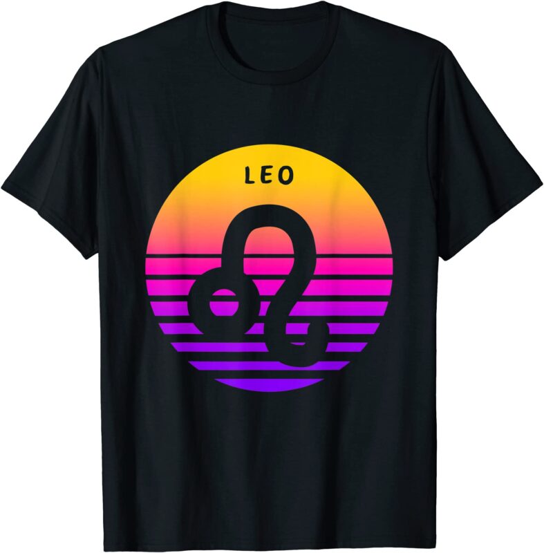 leo zodiac sign vintage sunset leo39s birthday cool retro t shirt men