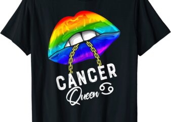 lgbtq cancer queen lips zodiac rainbow gay pride flag t shirt men