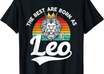 lion graphic art july august birthday design leo zodiac sign t shirt men