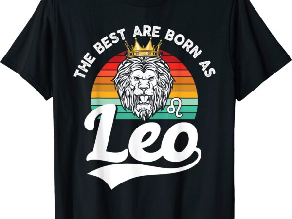 Lion graphic art july august birthday design leo zodiac sign t shirt men