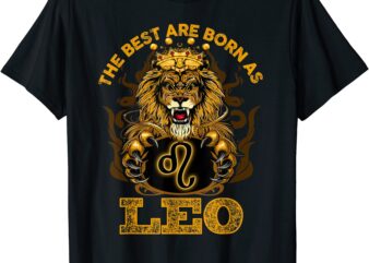 lion graphic art july august birthday design leo zodiac sign t shirt men