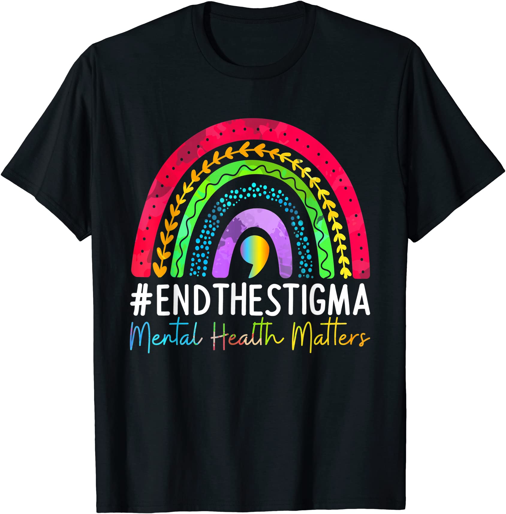 mental health matters end the stigma rainbow boho t shirt men - Buy t ...