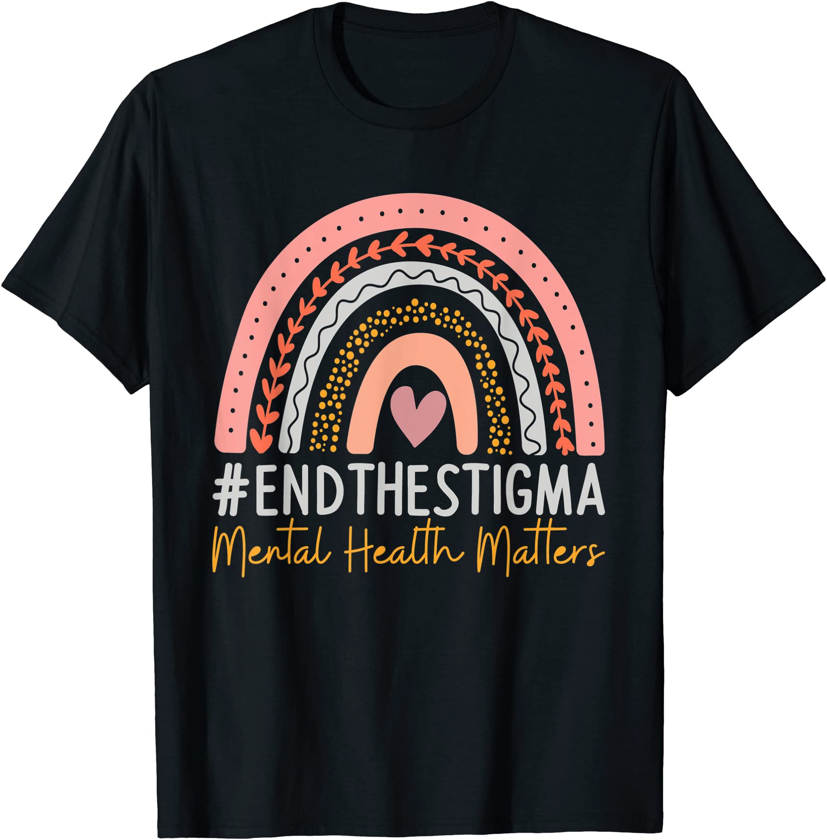 mental health matters shirt end the stigma rainbow boho t shirt men ...