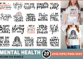 Mental Health SVG Bundle t shirt designs for sale