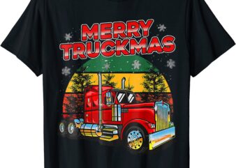 merry truckmas funny christmas trucker xmas pajamas t shirt men