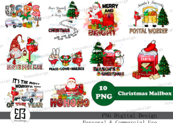 Christmas Mailbox Sublimation Bundle t shirt vector file