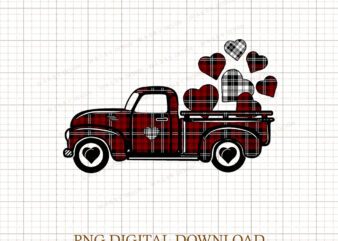 Valentines buffalo plaid truck png,valentines day png for woman,heart png,cute valentine png,cute valentine ,valentines day gift