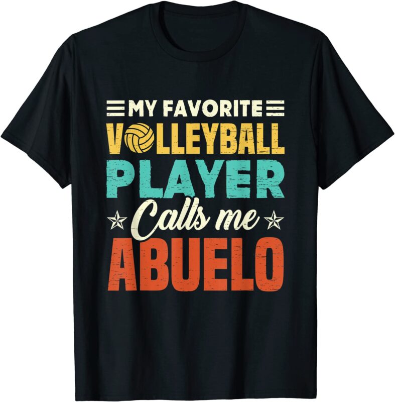 my favorite volleyball player calls me abuelo vintage t shirt men