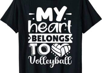 my heart belongs to volleyball t shirt men