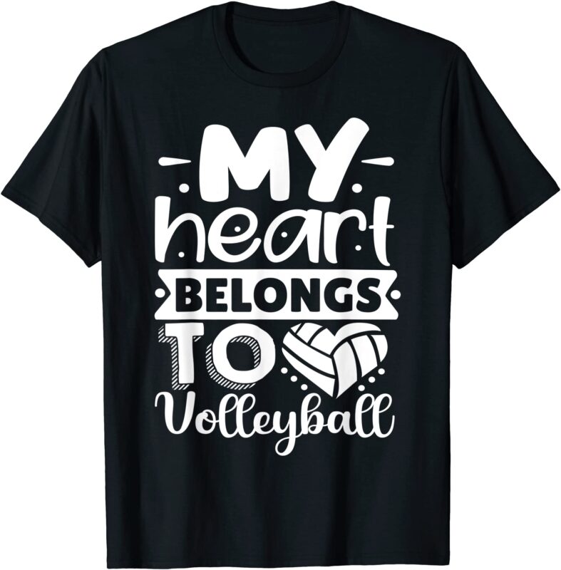 my heart belongs to volleyball t shirt men