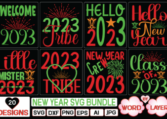 New Year svg bundle SVG Cut File T shirt vector artwork