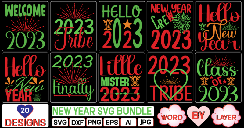 New Year svg bundle SVG Cut File