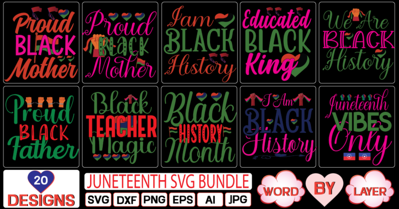 JUNETEENTH SVG BUNDLE