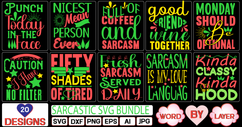 Sarcastic SVG Bundle SVG Cut File