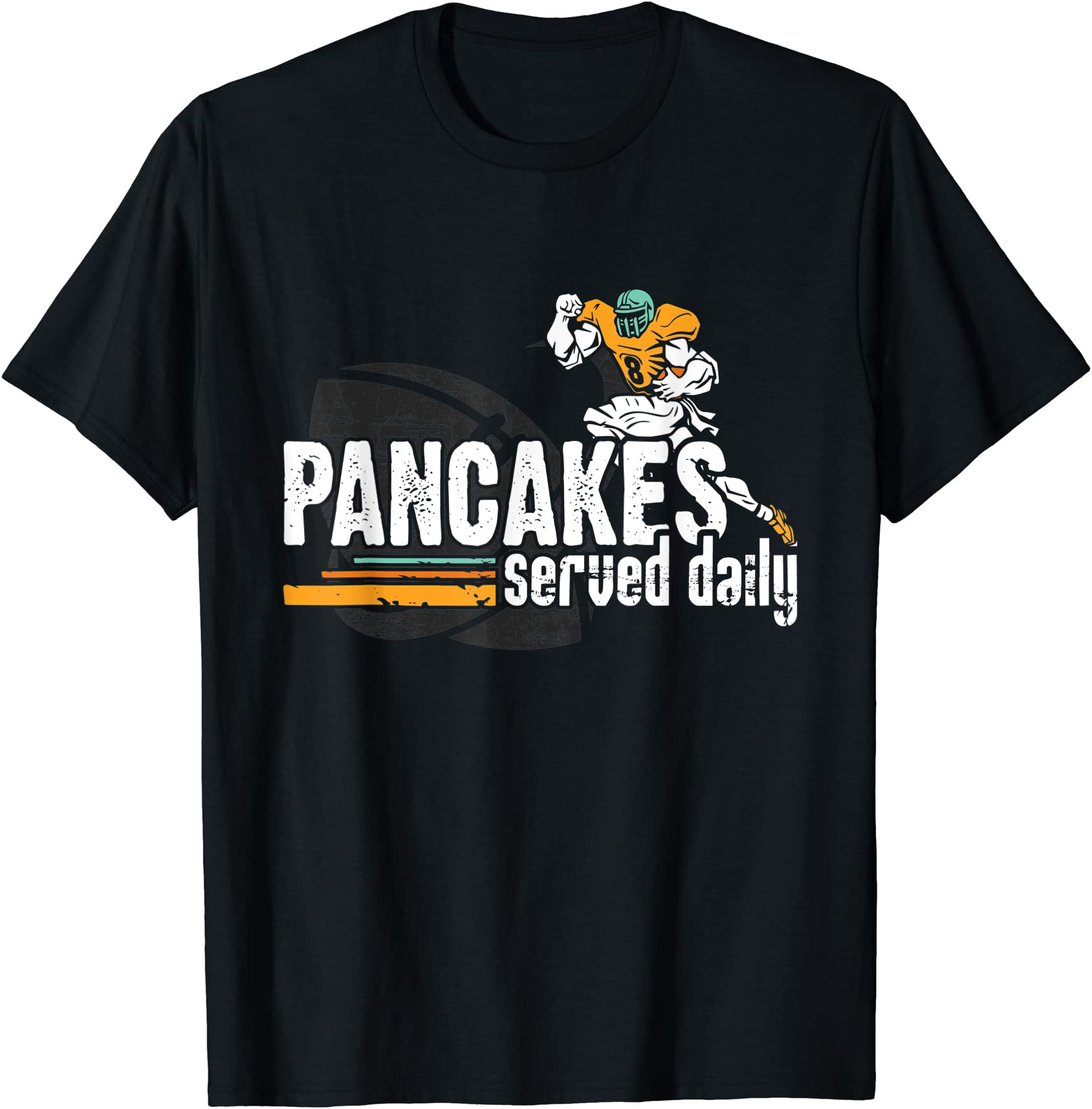 pancakes served daily football offensive defensive lineman t shirt men ...