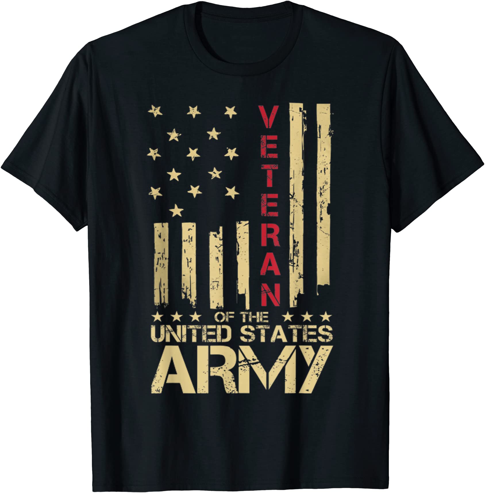 patriotic us army veteran red line american flag vintage t shirt men ...