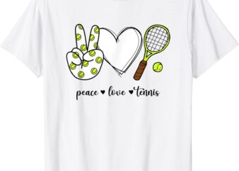 peace love tennis peace hand sign tennis lover t shirt men