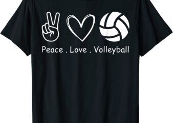 peace love volleyball player team sport volleyball coach t shirt men