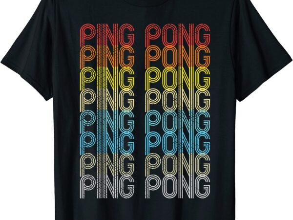 Ping pong word retro table tennis lover player champion gift t shirt men