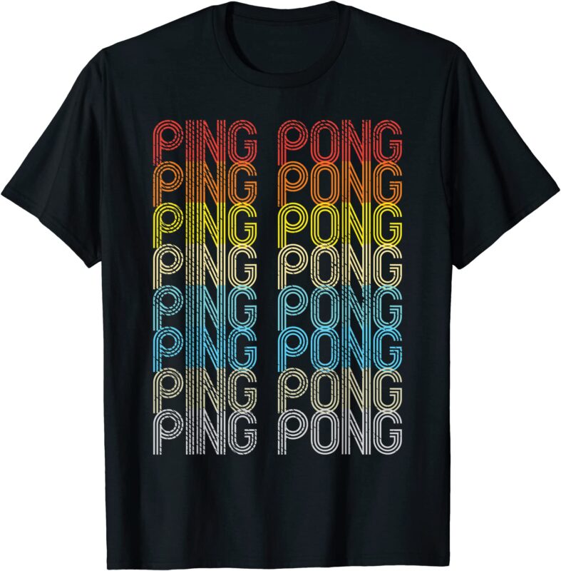 ping pong word retro table tennis lover player champion gift t shirt men