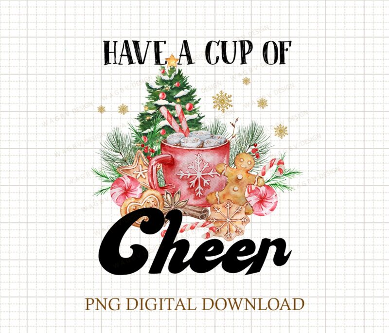 Christmas Have A Cup Of Cheer Png, Cute Winter Png, Christmas Png, Christmas Party Png, Christmas Png File, Gnome Coffee Design