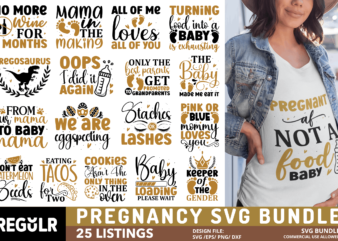 Pregnancy SVG Bundle t shirt illustration