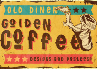 Golden coffee font, t-shirt designs and posters