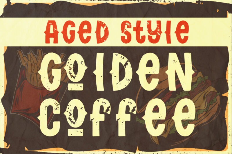 Golden coffee font, t-shirt designs and posters