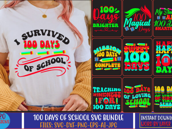100 days of school svg bundle