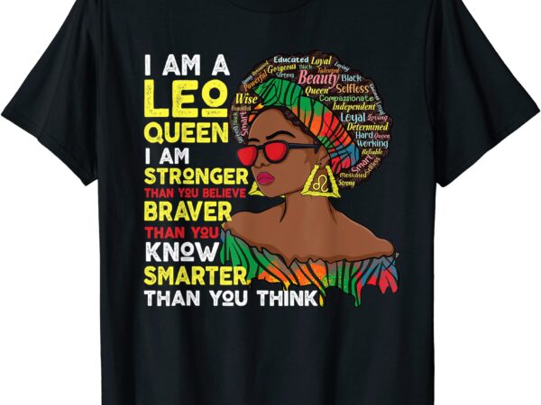 Proud afro leo queen july august birthday leo zodiac sign t shirt men