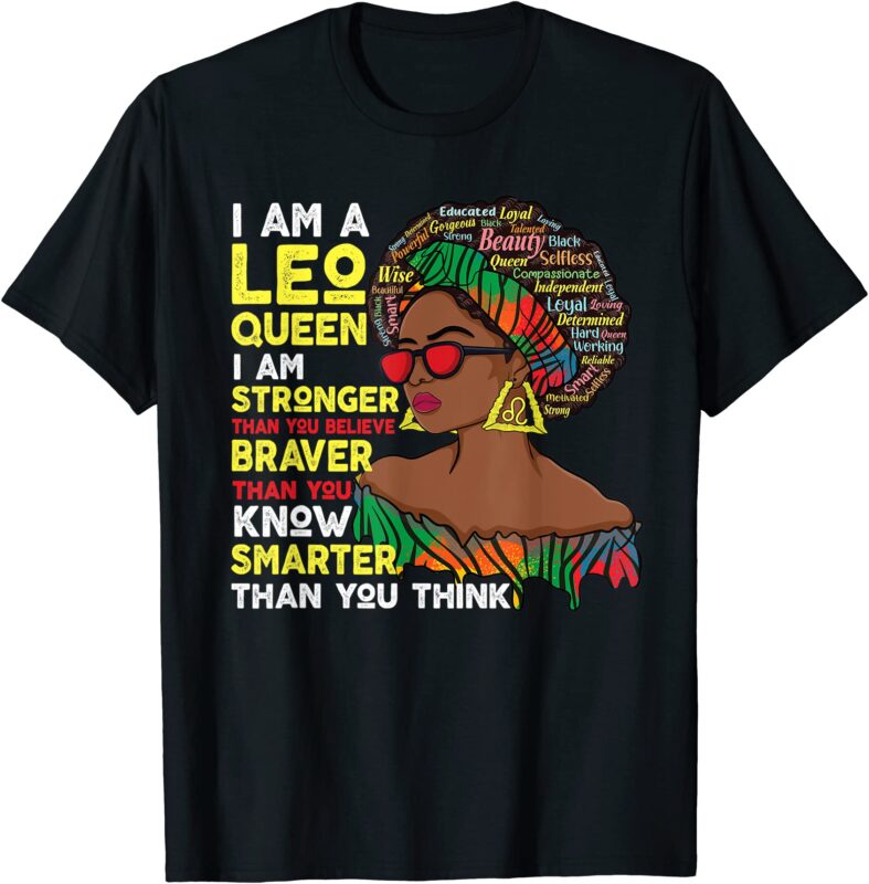 proud afro leo queen july august birthday leo zodiac sign t shirt men