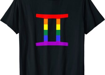 proud gemini astrology lgbtq zodiac sign horoscope design t shirt men