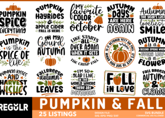 Pumpkin And Fall SVG Bundle t shirt illustration