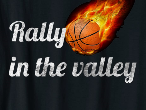 Rally in the valley phoenix flaming basketball retro sunset t shirt men