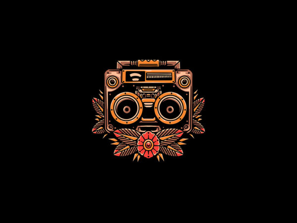 Retro boom box t shirt design online