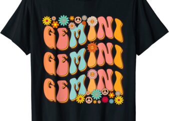 retro hippie gemini birthday funny gemini zodiac birthday t shirt men
