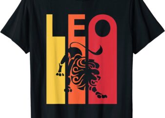 retro leo zodiac sign july august birthday gift vintage leo t shirt men