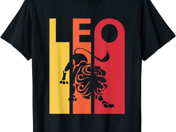 Retro leo zodiac sign july august birthday gift vintage leo t shirt men