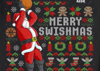 santa playing basketball ugly christmas sweater holiday tee sweatshirt unisex