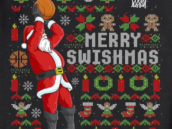 Ugly Christmas Sweater Basketball 