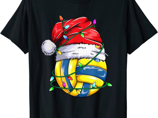 Santa sports design women girls christmas volleyball player t shirt men